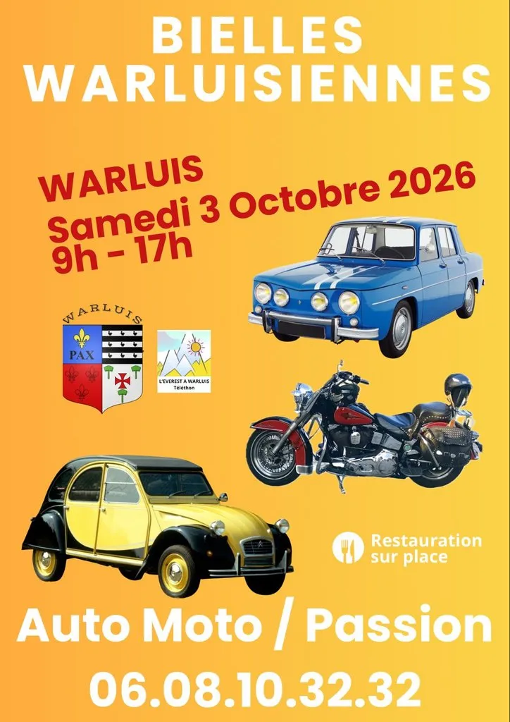 Lire la suite de l'actualité Retour de l&rsquo;incontournable Bielles Warluisiennes le samedi 3 octobre 2026.